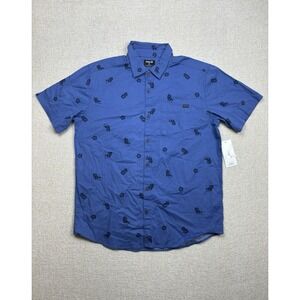 Hurley Men's short sleeve button up shirt size medium / M Blue